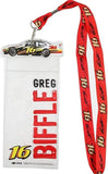 Greg Biffle #16 3M NASCAR Credential Holder Lanyard Keyring