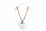 Denver Broncos Football Team Bead Necklace With Medallion Logo